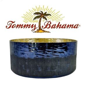 Tommy Bahama Evergreen Candle Antique Sapphire Blue‎ Glass 6 Wick Fir Pine Cedar